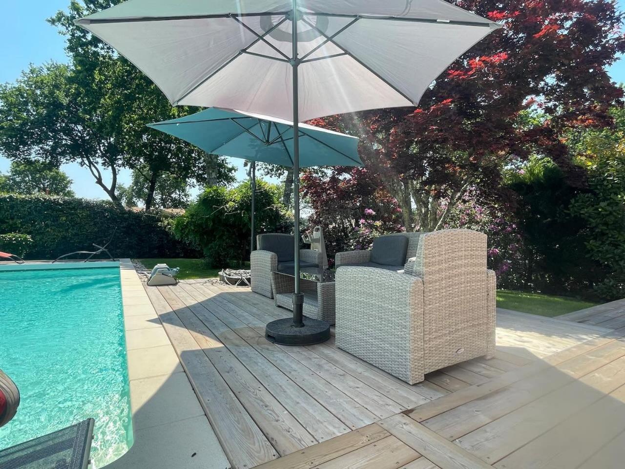 Villa Avec Piscine Andernos Les Bains Bagian luar foto
